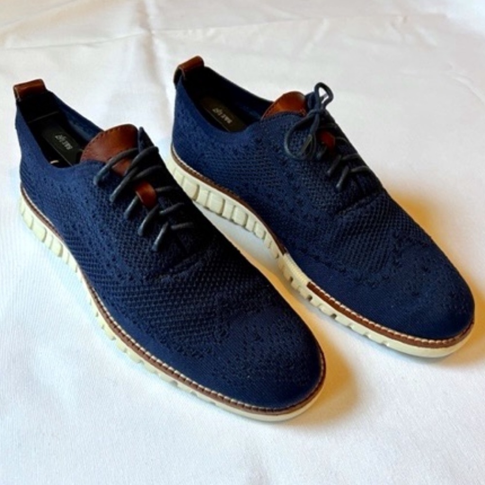 Cole Haan ZeroGrand StitchLite Wingtip Oxford Navy Sz 7​​​​​​​​​​​​​​​​​…